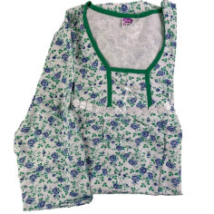 Акция на Ночная сорочка женская с длинным рукавом Sara OS10480 50 сине-зеленые цветы от Podushka