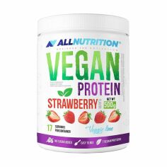Акція на Харчова добавка протеїн в порошку AllNutrition Vegan Protein Полуниця, 500 г від Eva