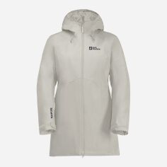 Акція на Куртка демісезонна подовжена з капюшоном жіноча Jack Wolfskin Heidelstein Ins Jkt W 1115681-5609 L Сіра від Rozetka