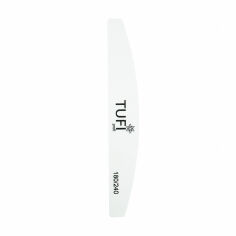 Акція на Пилка для нігтів Tufi Profi Premium Півколо 180/240 гритів, 17.8 см, біла, 25 шт (0231931) від Eva