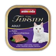 Акція на Вологий корм для кішок Animonda Vom Feinsten Adult Паштет з куркою та морепродуктами, 100 г від Eva