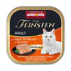 Акція на Вологий корм для кішок Animonda Vom Feinsten Паштет з куркою, яловичиною та морквою, 100 г від Eva