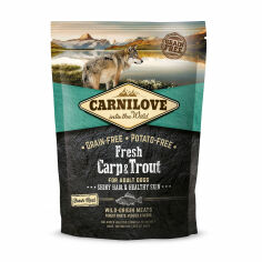 Акція на Сухий корм для дорослих собак всіх порід Carnilove Fresh Carp & Trout з коропом та фореллю, 1.5 кг від Eva
