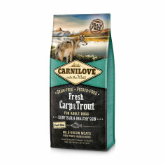 Акція на Сухий корм для дорослих собак всіх порід Carnilove Fresh Carp & Trout з коропом та фореллю, 12 кг від Eva
