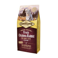 Акція на Сухий корм для дорослих кішок Carnilove Fresh Chicken & Rabbit з куркою та кроликом, 6 кг від Eva