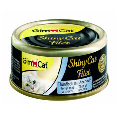 Акція на Вологий корм для кішок GimCat Shiny Cat Filet Тунець з анчоусами, 70 г від Eva