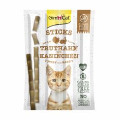 Акція на Ласощі для кішок GimCat Sticks з індичкою та кроликом, 4 шт від Eva