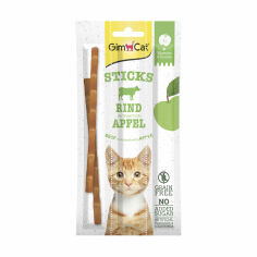 Акція на Ласощі для кішок GimCat Superfood Duo-Sticks з яловичиною та яблуками, 3 шт від Eva