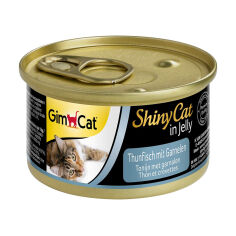 Акція на Вологий корм для кішок GimCat Shiny Cat Тунець та креветки, 70 г від Eva