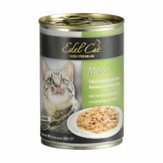 Акция на Вологий корм для кішок Edel Cat з індичкою та печінкою, 400 г от Eva