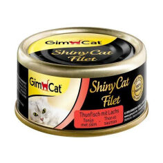 Акція на Вологий корм для кішок GimCat Shiny Cat Filet Тунець та лосось, 70 г від Eva