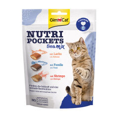 Акція на Ласощі для кішок GimCat Nutri Pockets Морський мікс, 150 г від Eva