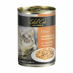 Акция на Вологий корм для кішок Edel Cat з трьома видами птиці, 400 г от Eva