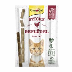 Акція на Ласощі для кішок GimCat Sticks М'ясні палички з м'ясом птахів, 4*5 г від Eva