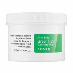 Акція на Заспокійливі пілінг-диски для обличчя COSRX One Step Green Hero Calming Pad з екстрактом зеленого чаю, 70 шт від Eva
