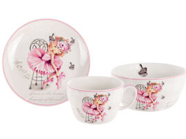 Акция на Набор посуды детский столовый 3 предмета Балеринка Lefard 924-720 бело-розовый от Podushka