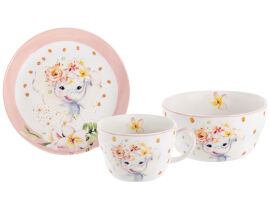 Акция на Набор посуды детский столовый 3 предмета Слоник Lefard 924-719 бело-розовый от Podushka