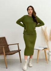 Акция на Вязаная юбка Jolie Art Knit хаки L/XL от Podushka