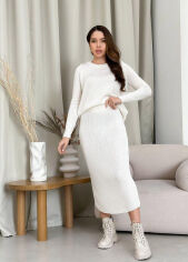 Акция на Вязаная юбка Jolie Art Knit молочная L/XL от Podushka