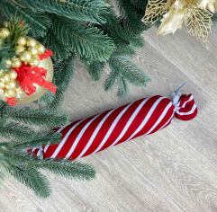 Акция на Декоративная новогодняя подушка-конфета Прованс красная от Podushka