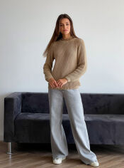 Акція на Джемпер вязаный Cotton бежевый Art Knit Прованс S/M від Podushka