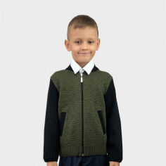 Акція на Бомбер для мальчика Art Knit хаки 116-122 від Podushka