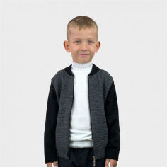 Акція на Бомбер для мальчика Art Knit серый 116-122 від Podushka