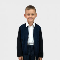 Акція на Бомбер для мальчика Art Knit синий 128-134 від Podushka