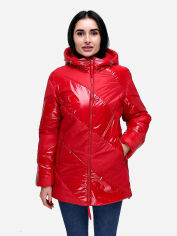 Акция на Куртка демісезонна з капюшоном жіноча Favoritti В-1301 Лак Тон 7 50 Червона от Rozetka