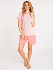 Акция на Піжама (шорти+футболка) жіноча Yoclub PIA-0020K-A110 S Рожева от Rozetka