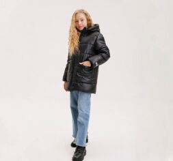 Акция на Куртка зимняя для девочки КТ305 Бемби Y00-черный 104 от Podushka
