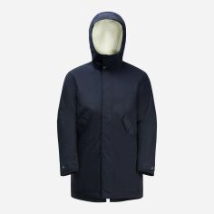 Акція на Куртка демісезонна подовжена з капюшоном жіноча Jack Wolfskin Talforst Parka W 1116041-1010 S Синя від Rozetka
