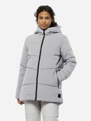 Акция на Куртка зимова жіноча Jack Wolfskin Karolinger Long Jkt W 1207491-6315 XS Сіра от Rozetka