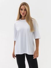 Акція на Футболка оверсайз довга жіноча Ray Oversize Unisex U0104W L/XL Біла від Rozetka