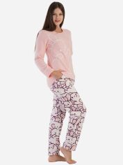Акция на Піжама (лонгслів + штани) жіноча великих розмірів Vienetta 190579 XL Рожева от Rozetka