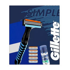 Акция на Подарунковий набір для гоління Gillette Sensor 3 чоловічий (станок Gillette Sensor3 + 5 змінних лез + гель для гоління Series, 75 мл) от Eva