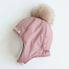 Акция на Дитяча зимова шапка з помпоном для дівчинки MagBaby Pooh 104402 46-50 Пудрова от Rozetka