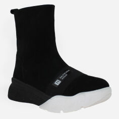 Акція на Жіночі зимові черевики високі Favi RF01110-11 37 23.5 см Чорні від Rozetka