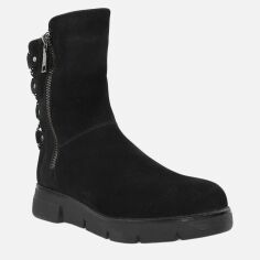 Акція на Жіночі зимові черевики високі Favi RF7211-11 37 23.5 см Чорні від Rozetka