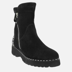 Акція на Жіночі зимові черевики високі Favi RF9515-11 37 23.5 см Чорні від Rozetka