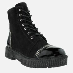 Акція на Жіночі зимові черевики високі Favi RF55168-11 37 23.5 см Чорні від Rozetka
