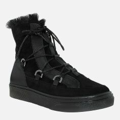 Акція на Жіночі зимові черевики високі Favi RF57368-11 37 23.5 см Чорні від Rozetka