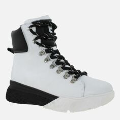 Акція на Жіночі зимові черевики високі Favi RF15651 37 23.5 см Білі від Rozetka