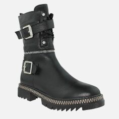 Акция на Жіночі зимові черевики високі Favi RF1574-2 37 23.5 см Чорні от Rozetka
