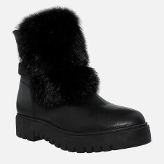 Акция на Жіночі зимові черевики високі Favi RF15981 37 23.5 см Чорні от Rozetka