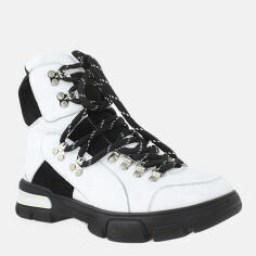 Акція на Жіночі зимові черевики високі Favi RF1822 37 23.5 см Білі від Rozetka