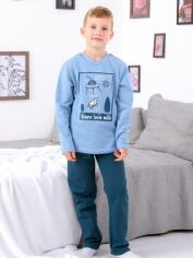 Акція на Піжама дитяча (футболка з довгими рукавами + штани) Носи Своє 6076-023-33-4 122 см Блакитний+мурена (p-7595-135344) від Rozetka