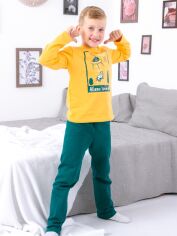 Акція на Піжама дитяча (футболка з довгими рукавами + штани) Носи Своє 6076-023-33-4 122 см Пісочний+смарагдовий (p-7595-135343) від Rozetka