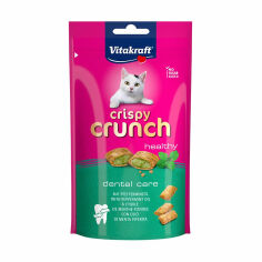 Акція на Ласощі для кішок Vitakraft Crispy Crunch Dental Care для зубів, з м'ятою, 60 г від Eva