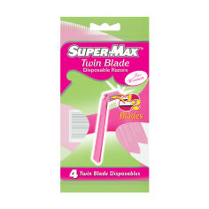 Акція на Одноразові станки для гоління жіночі Super-Max 2 леза, 4 шт від Eva